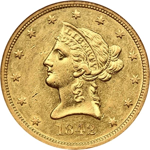 image for: S.S. Republic Shipwreck: 1842 $10 NGC AU53 (Large Date)