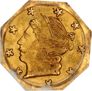 image for: 1868 Cal. Gold 25c PCGS MS65 (BG-711)