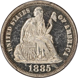 image for: 1885 10c PCGS Proof 63 DCAM