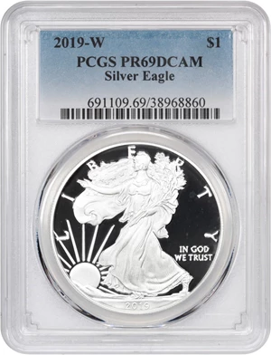 image for: 2019-W Silver Eagle $1 PCGS Proof 69 DCAM