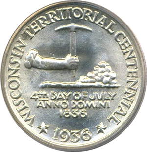 image for: 1936 50c Wisconsin PCGS/CAC MS66