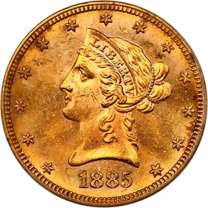 image for: 1885 $10 PCGS MS63