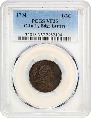 image for: 1794 1/2c PCGS VF35 (Large Edge Letters, C-1a)