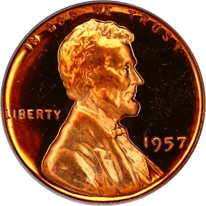 image for: 1957 1c PCGS Proof 64 RD DCAM