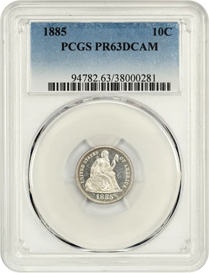 image for: 1885 10c PCGS Proof 63 DCAM