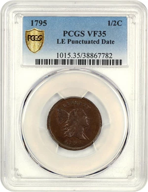 image for: 1795 1/2c PCGS VF35 (Pole, LE, Punc. Date)