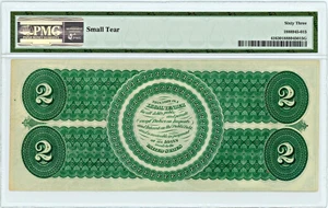 image for: FR. 41 1862 $2 Legal Tender Seal Type 2 PMG Choice Unc 63 (Small Tear)