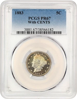 image for: 1883 5c PCGS Proof 67 (With Cents)