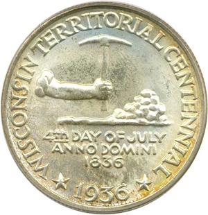image for: 1936 50c Wisconsin PCGS/CAC MS67