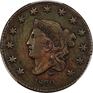 image for: 1830 1c PCGS XF Details (Large Letters, Altered Surfaces)