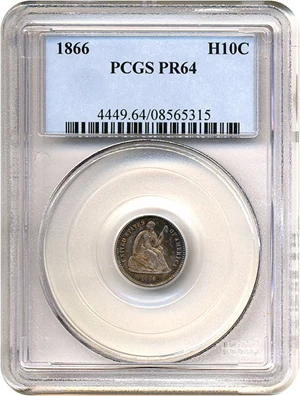 image for: 1866 H10c PCGS Proof 64