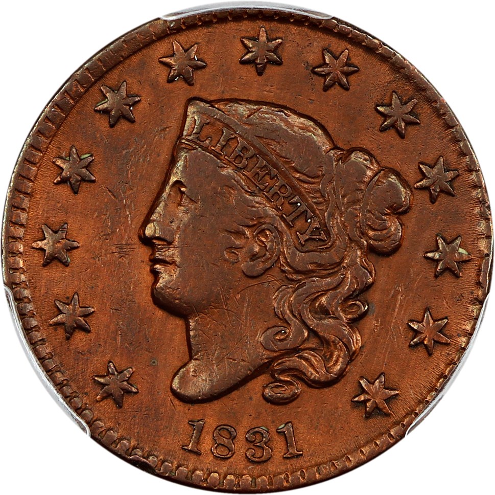 image for: 1831 1c PCGS VF Details (Large Letters, Cleaned)