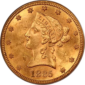image for: 1885 $10 PCGS MS63