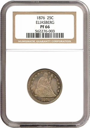 image for: 1876 25c NGC Proof 66 ex: Eliasberg