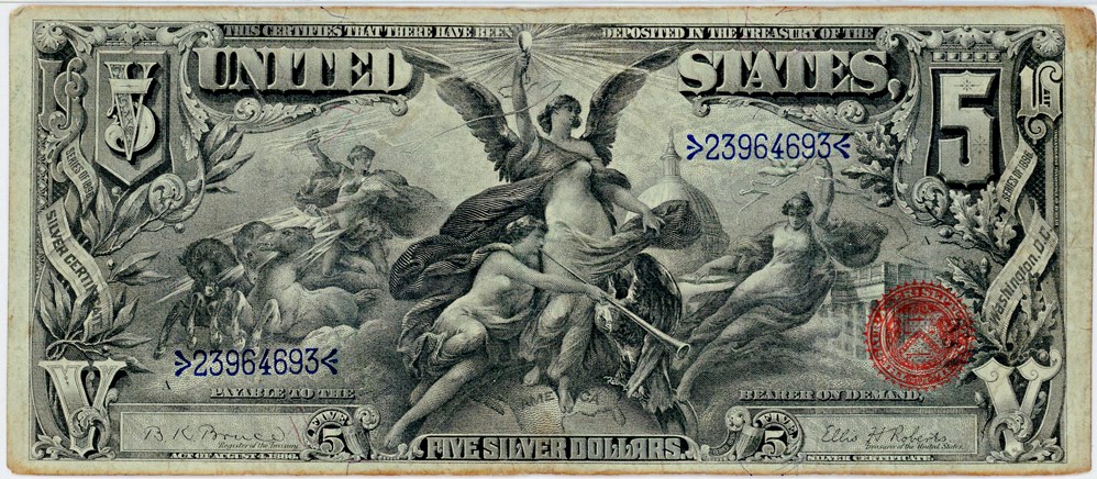 image for: FR. 269 1896 $5 Silver Certificate PMG Very Fine 25