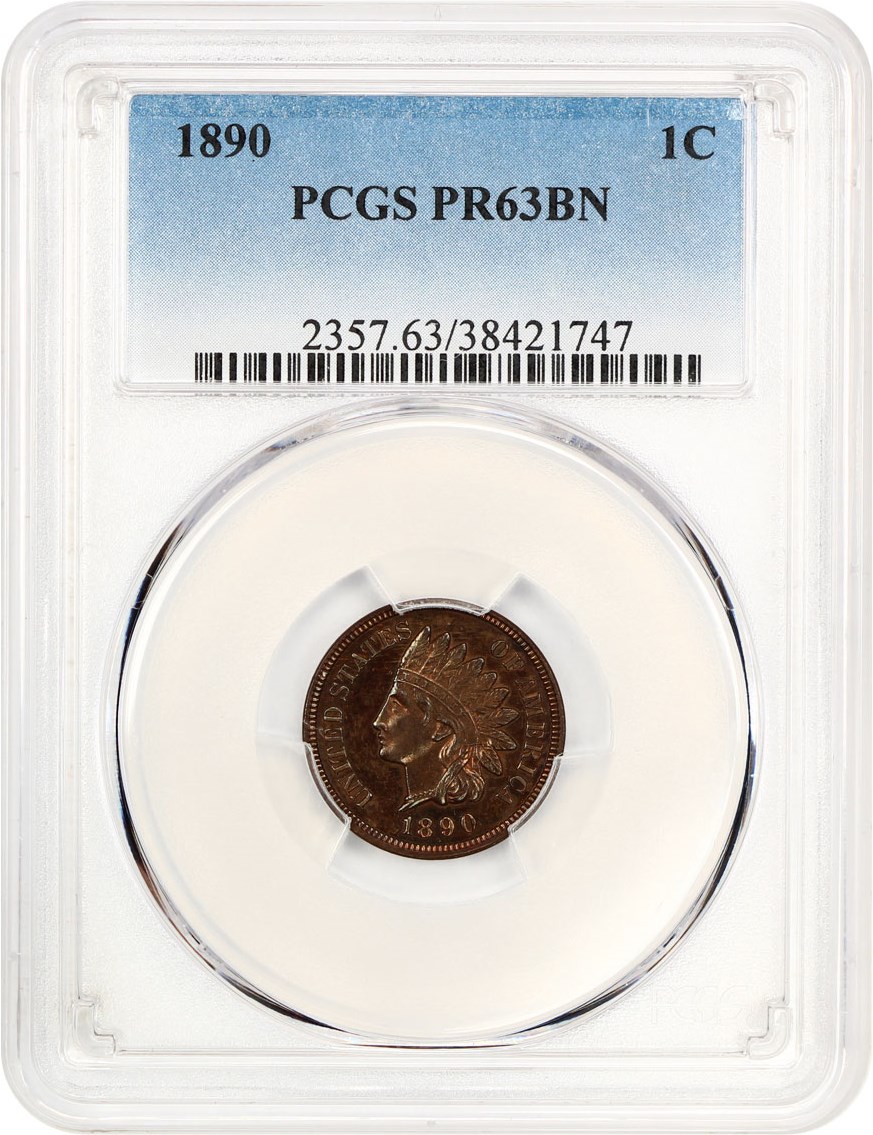 image for: 1890 1c PCGS Proof 63 BN