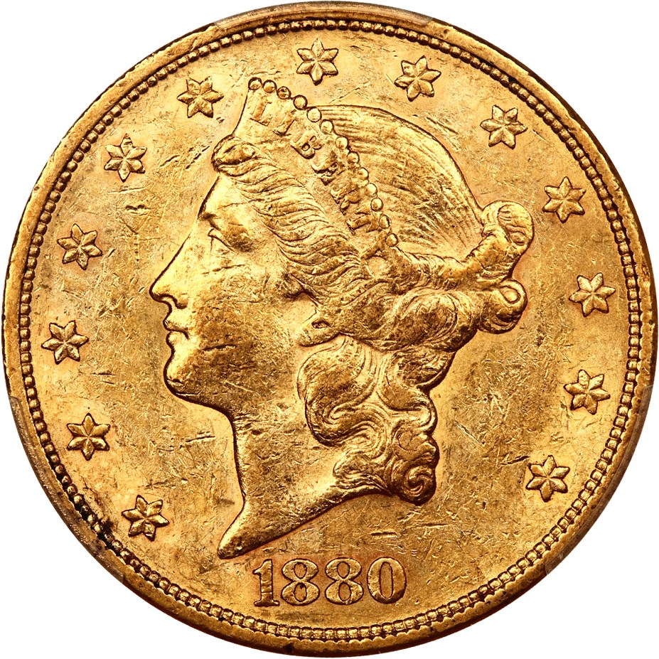 image for: 1880 $20 PCGS AU55