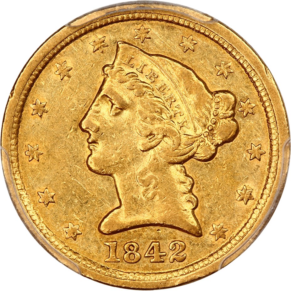 image for: 1842-C $5 PCGS XF45 (Large Date)