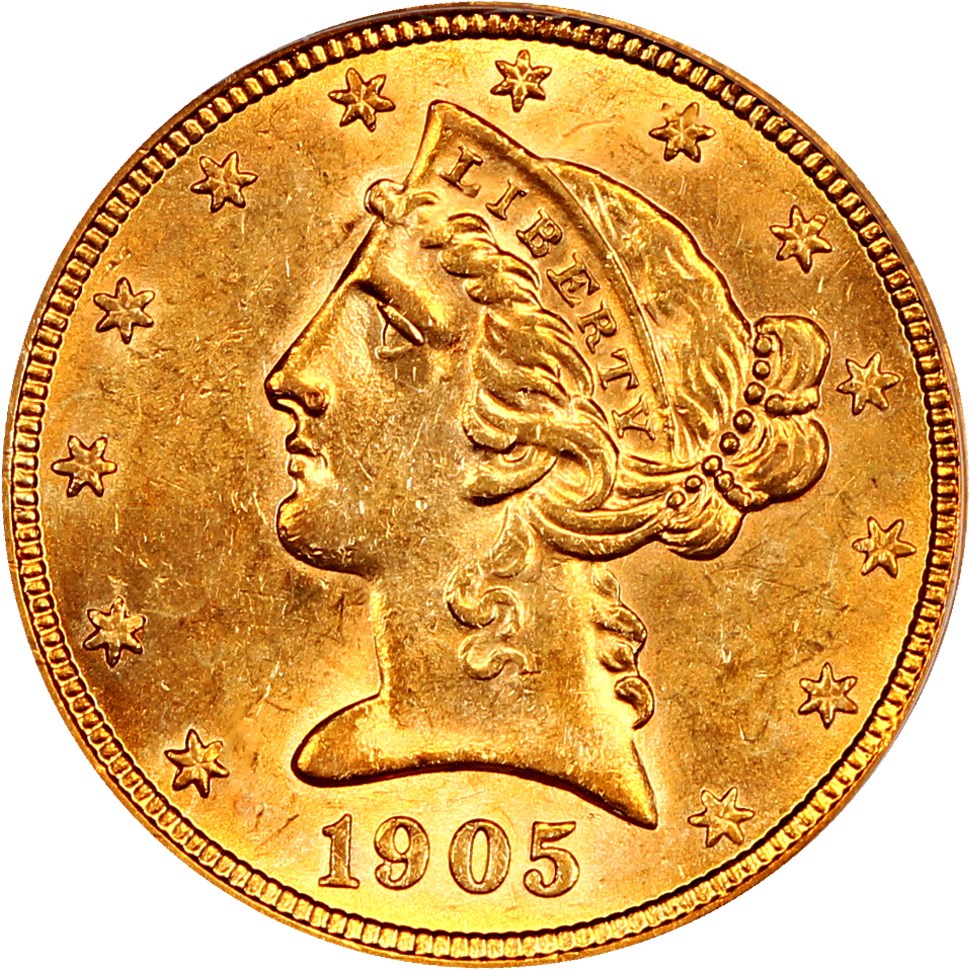 image for: 1905-S $5 PCGS/CAC MS61 (OGH)