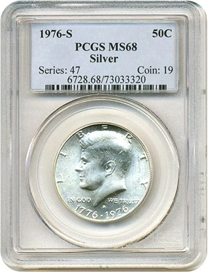 image for: 1976-S 50c Silver PCGS MS68