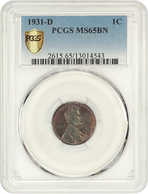 image for: 1931-D 1c PCGS MS65 BN