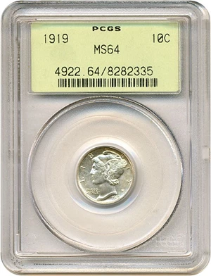 image for: 1919 10c PCGS MS64