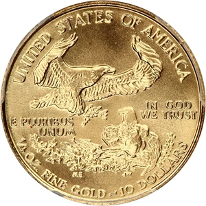 image for: 1991 Gold Eagle $10 PCGS MS69