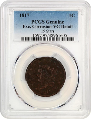 image for: 1817 1c PCGS VG Details (15 Stars, Exc. Corrosion)