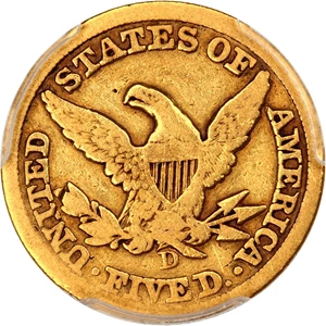image for: 1848-D $5 PCGS AG-03