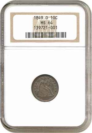 image for: 1849-O 10c NGC MS64