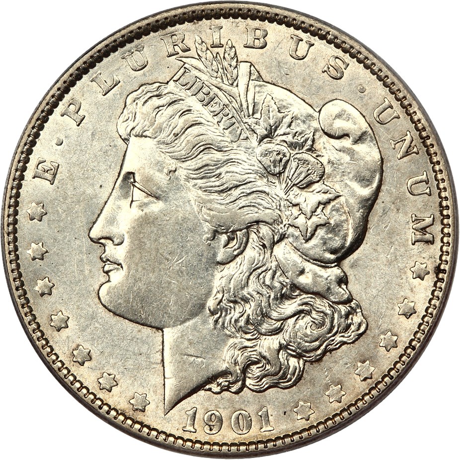 image for: 1901 $1 PCGS AU55 (Doubled Die Reverse, VAM-3)