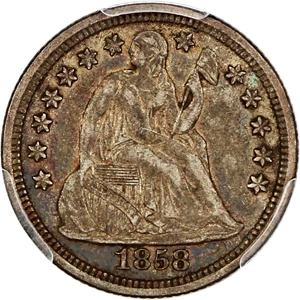 image for: 1858-O 10c PCGS/CAC XF45
