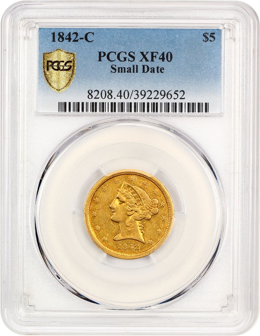 image for: 1842-C $5 PCGS XF40 (Small Date)