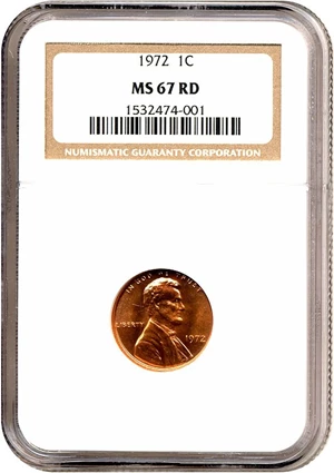 image for: 1972 1c NGC MS67 RD