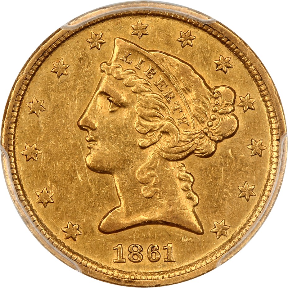 image for: 1861-C $5 PCGS XF45