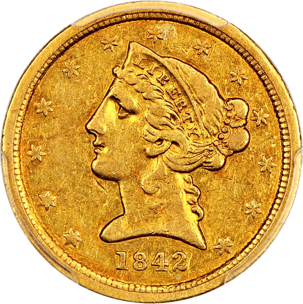 image for: 1842-C $5 PCGS XF40 (Small Date)