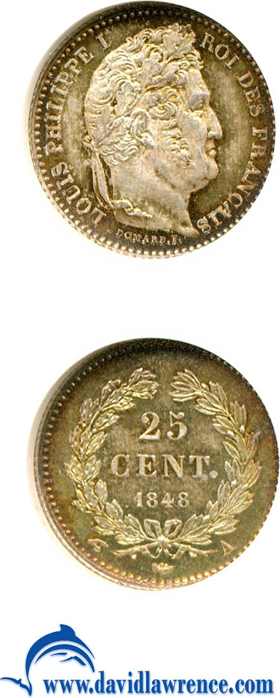 image for: France: 1848-A 25 Centime  NGC MS67 