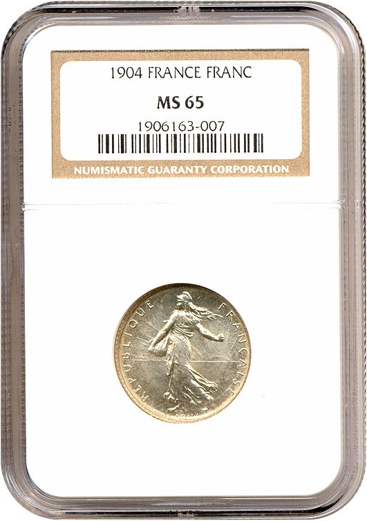 image for: France: 1904 1 Fr  NGC MS65 