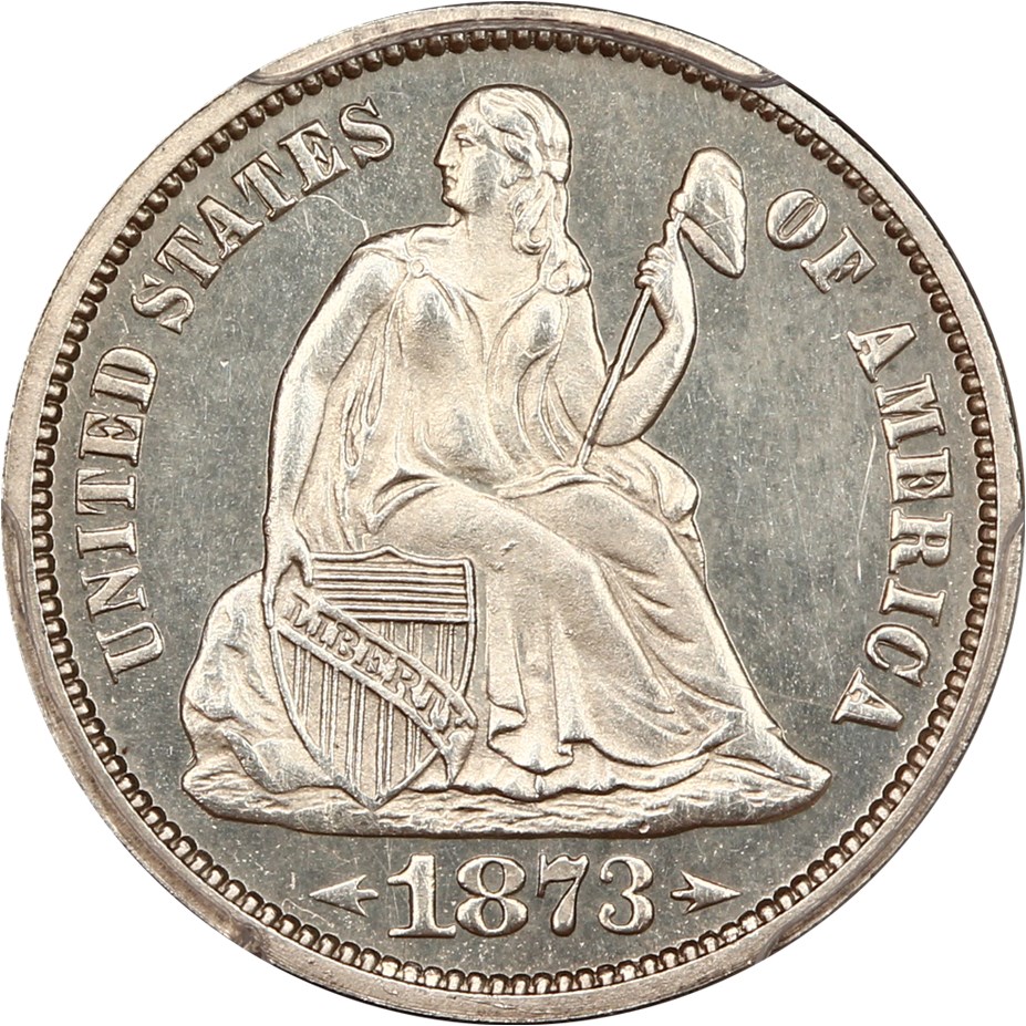image for: 1873 10c PCGS Proof 64 (Arrows)