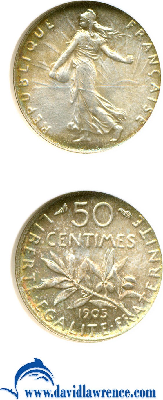 image for: France: 1905 50 Centime  NGC MS65 