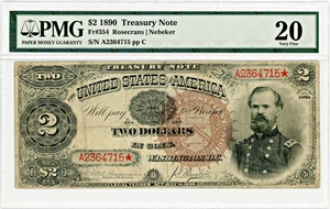 image for: FR. 354 1890 $2 Treasury Note PMG Very Fine 20