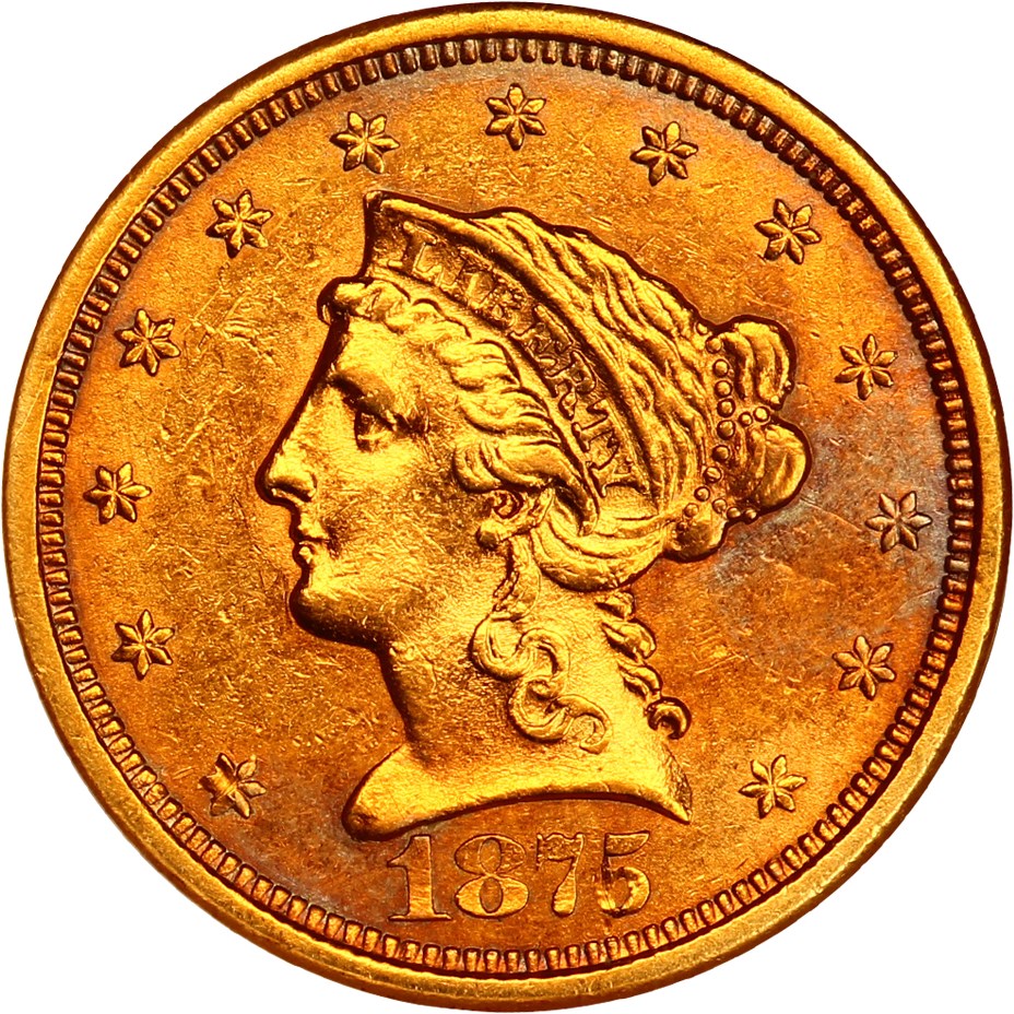 image for: 1875-S $2 1/2 NGC AU55