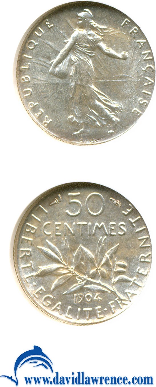 image for: France: 1904 50 Centime  NGC MS64 