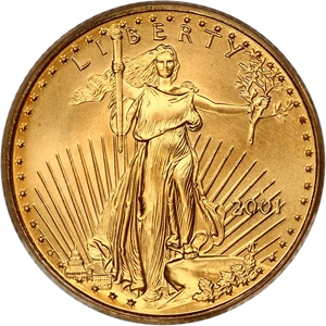 image for: 2001 Gold Eagle $10 PCGS MS69
