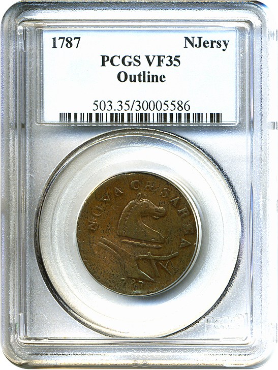 image for: 1787 New Jersey Outline PCGS VF35