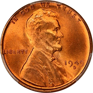 image for: 1949-D 1c PCGS MS67 RD