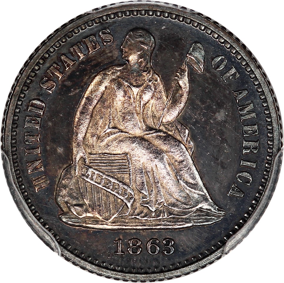 image for: 1863 H10c PCGS Proof 62