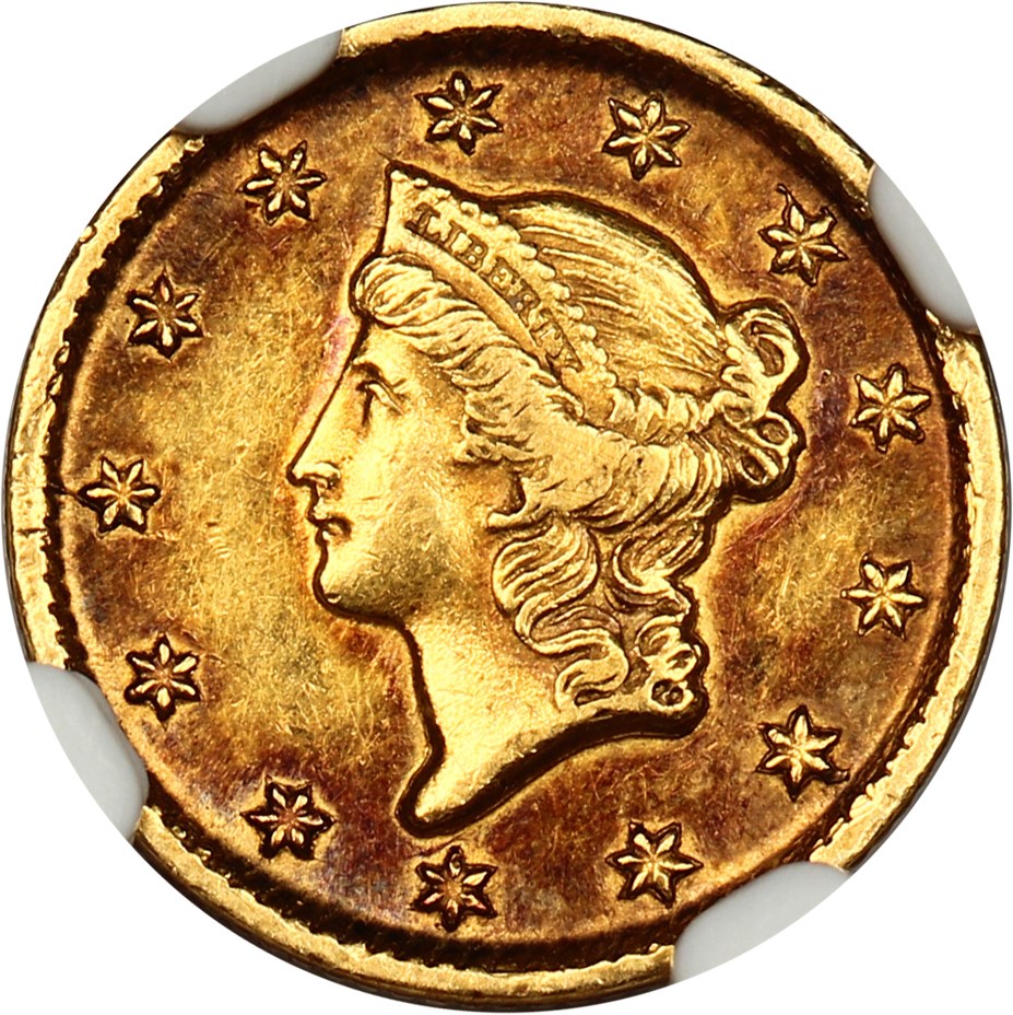 image for: 1853-D G$1 NGC/CAC AU58