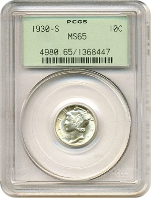 image for: 1930-S 10c PCGS MS65
