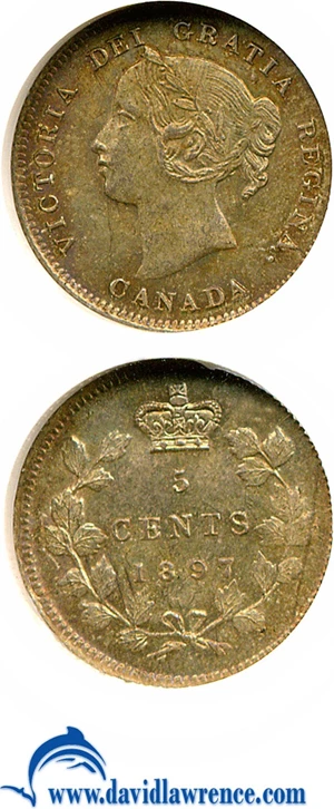 image for: Canada: 1897 5C NGC MS64
